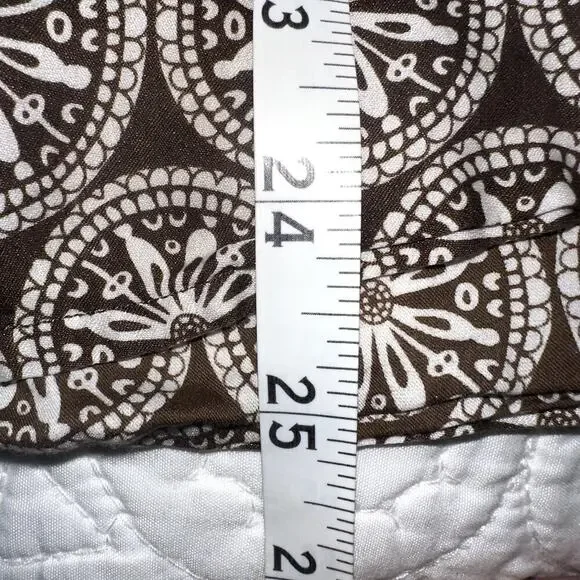 Talbots Womens Sz 14 Brown Mandala Patterned Pleated Silk Blend Sleeveless Shirt - Picture 6 of 7